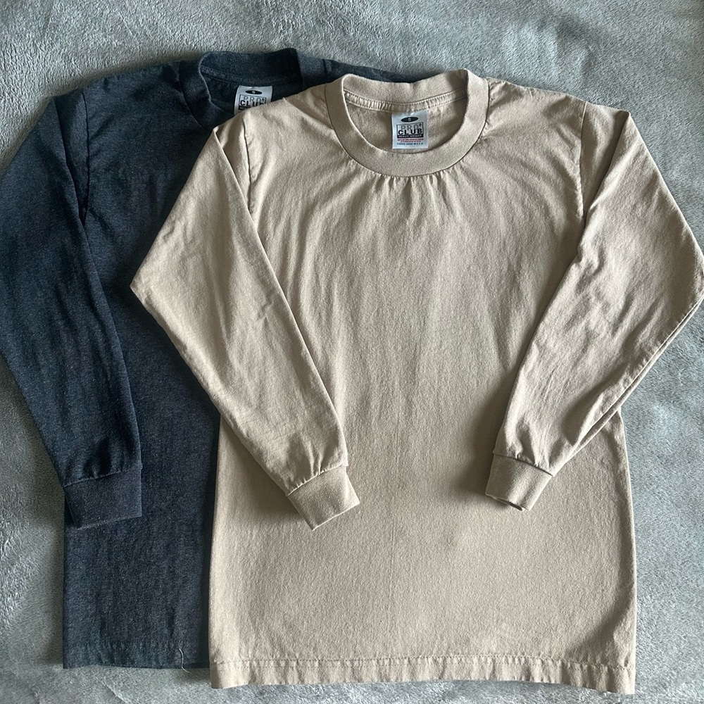 Pro Club Men’s Long Sleeve Shirts in Black and Tan